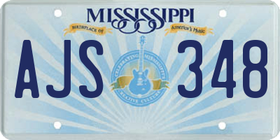 MS license plate AJS348
