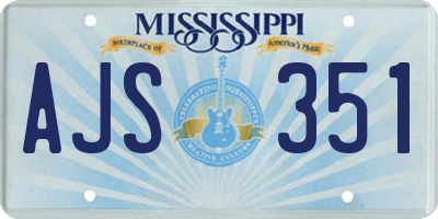 MS license plate AJS351