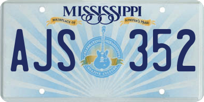 MS license plate AJS352
