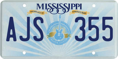 MS license plate AJS355