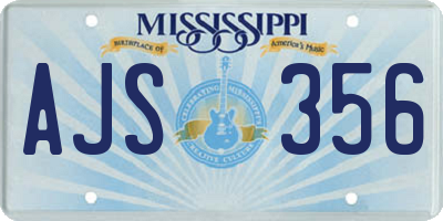 MS license plate AJS356