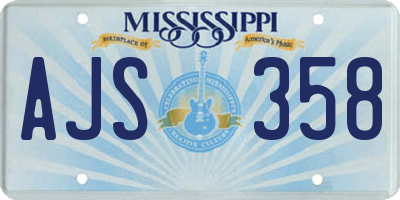 MS license plate AJS358