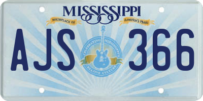 MS license plate AJS366