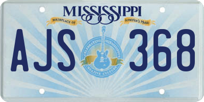 MS license plate AJS368