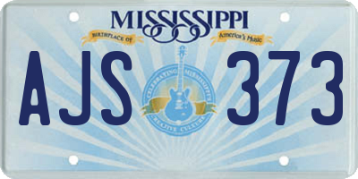 MS license plate AJS373