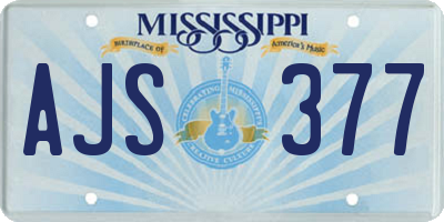 MS license plate AJS377