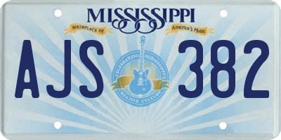 MS license plate AJS382