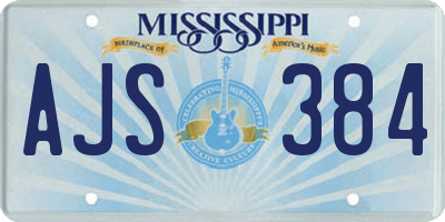 MS license plate AJS384