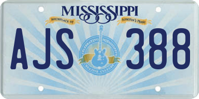 MS license plate AJS388