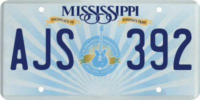 MS license plate AJS392