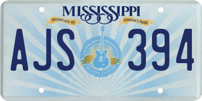 MS license plate AJS394