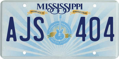 MS license plate AJS404