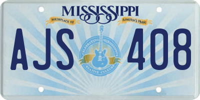 MS license plate AJS408