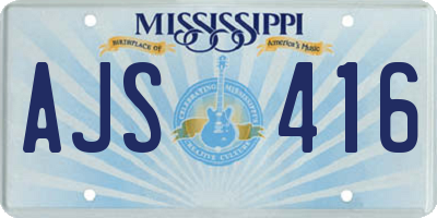 MS license plate AJS416