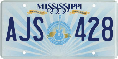 MS license plate AJS428