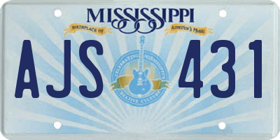 MS license plate AJS431
