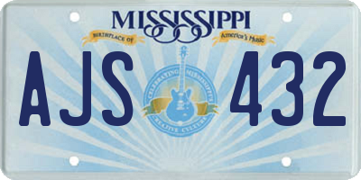 MS license plate AJS432