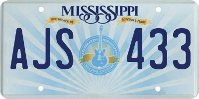 MS license plate AJS433