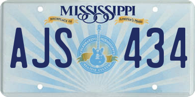 MS license plate AJS434