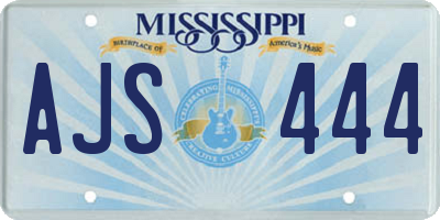MS license plate AJS444