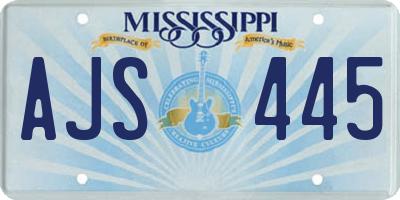 MS license plate AJS445
