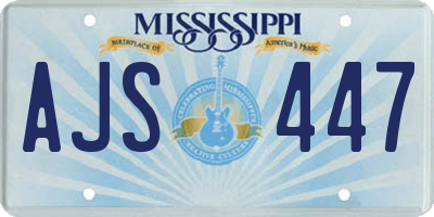 MS license plate AJS447