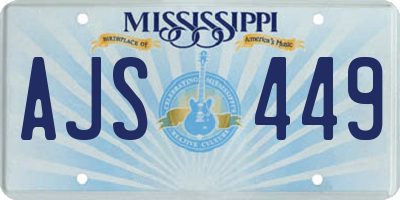 MS license plate AJS449