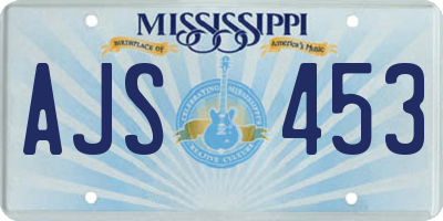 MS license plate AJS453