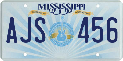 MS license plate AJS456