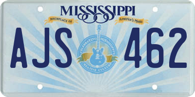 MS license plate AJS462