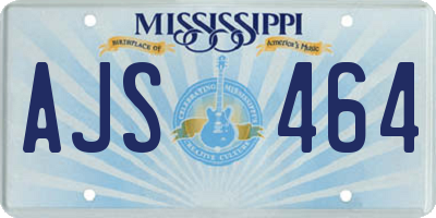 MS license plate AJS464