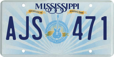 MS license plate AJS471