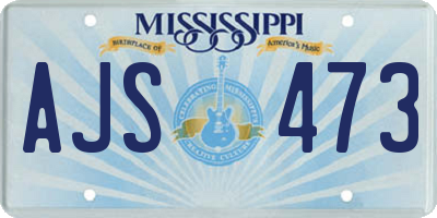 MS license plate AJS473