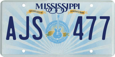MS license plate AJS477