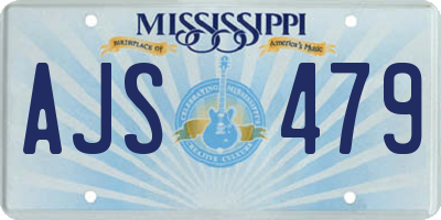 MS license plate AJS479
