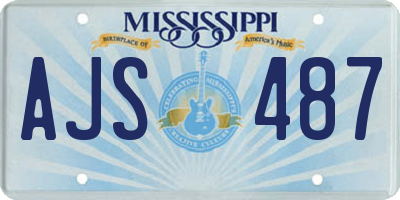 MS license plate AJS487