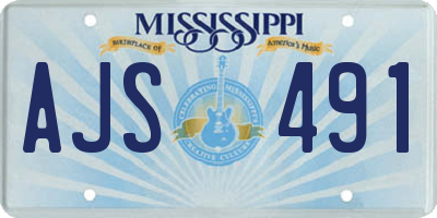 MS license plate AJS491