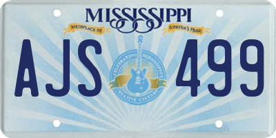 MS license plate AJS499