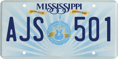 MS license plate AJS501