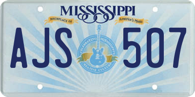 MS license plate AJS507