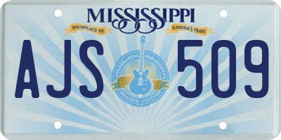 MS license plate AJS509