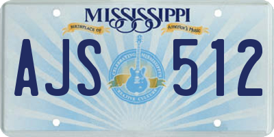 MS license plate AJS512