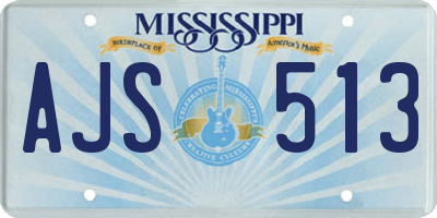 MS license plate AJS513