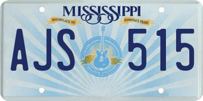 MS license plate AJS515