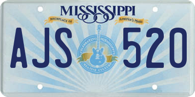 MS license plate AJS520