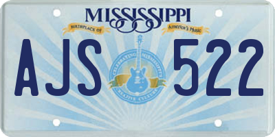 MS license plate AJS522