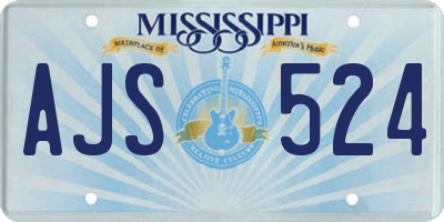 MS license plate AJS524