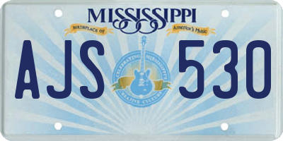 MS license plate AJS530