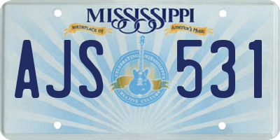MS license plate AJS531