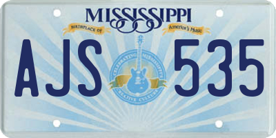 MS license plate AJS535